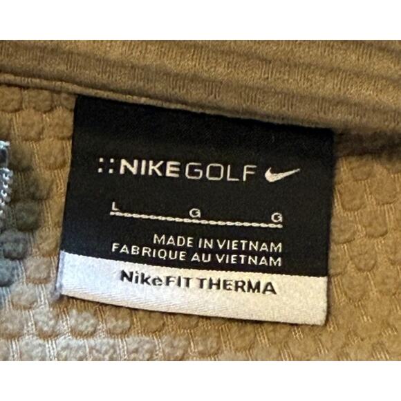 Nike Golf Pullover Men Large Brown 1/2 Zip Textured Outdoor Sports Preppy - Picture 5 of 8